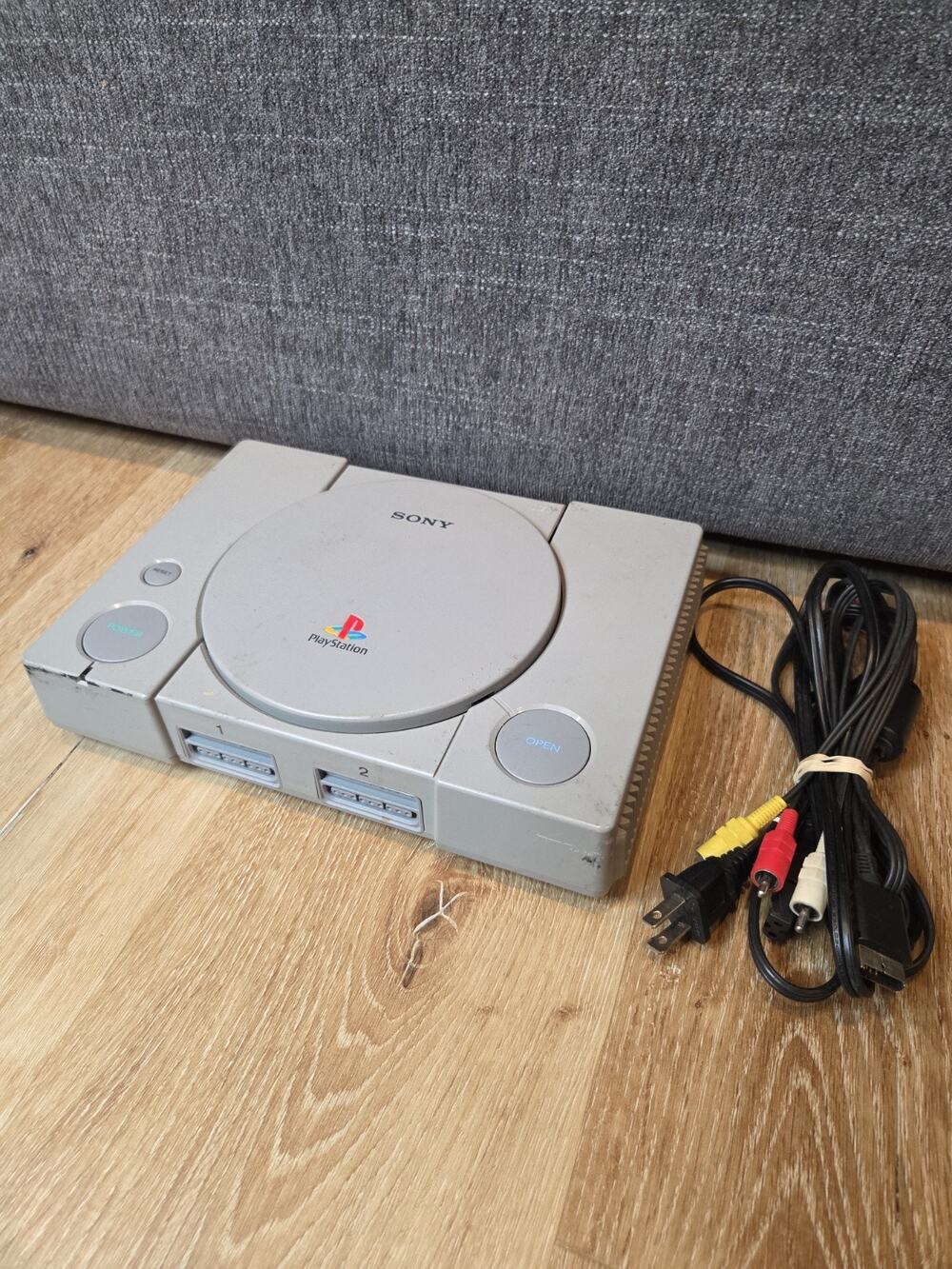 Sony PlayStation 1 PS1 Original Gray Console Tested Powers On AV Power Cables